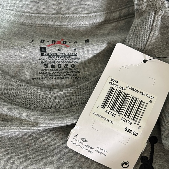 Jordan Jumpman Embroidered logo,Basketball, Carbon Heather,crew neck tee - Picture 3 of 4